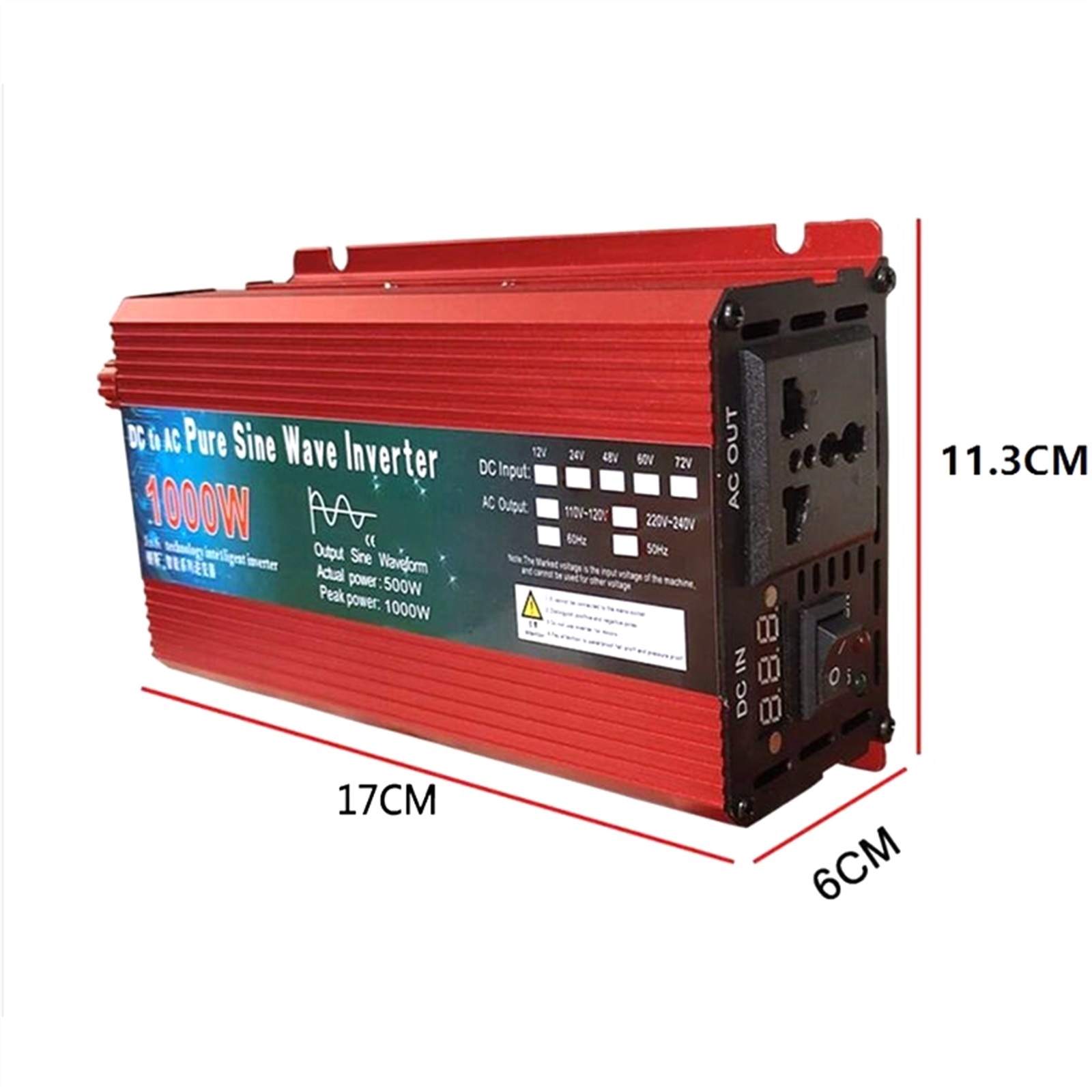 Pure Sine Wave Inverter DC 12v/24v 1000W 1600W 2000W 3000W Portable Power Bank Converter Solar Inverter ,Portable Design