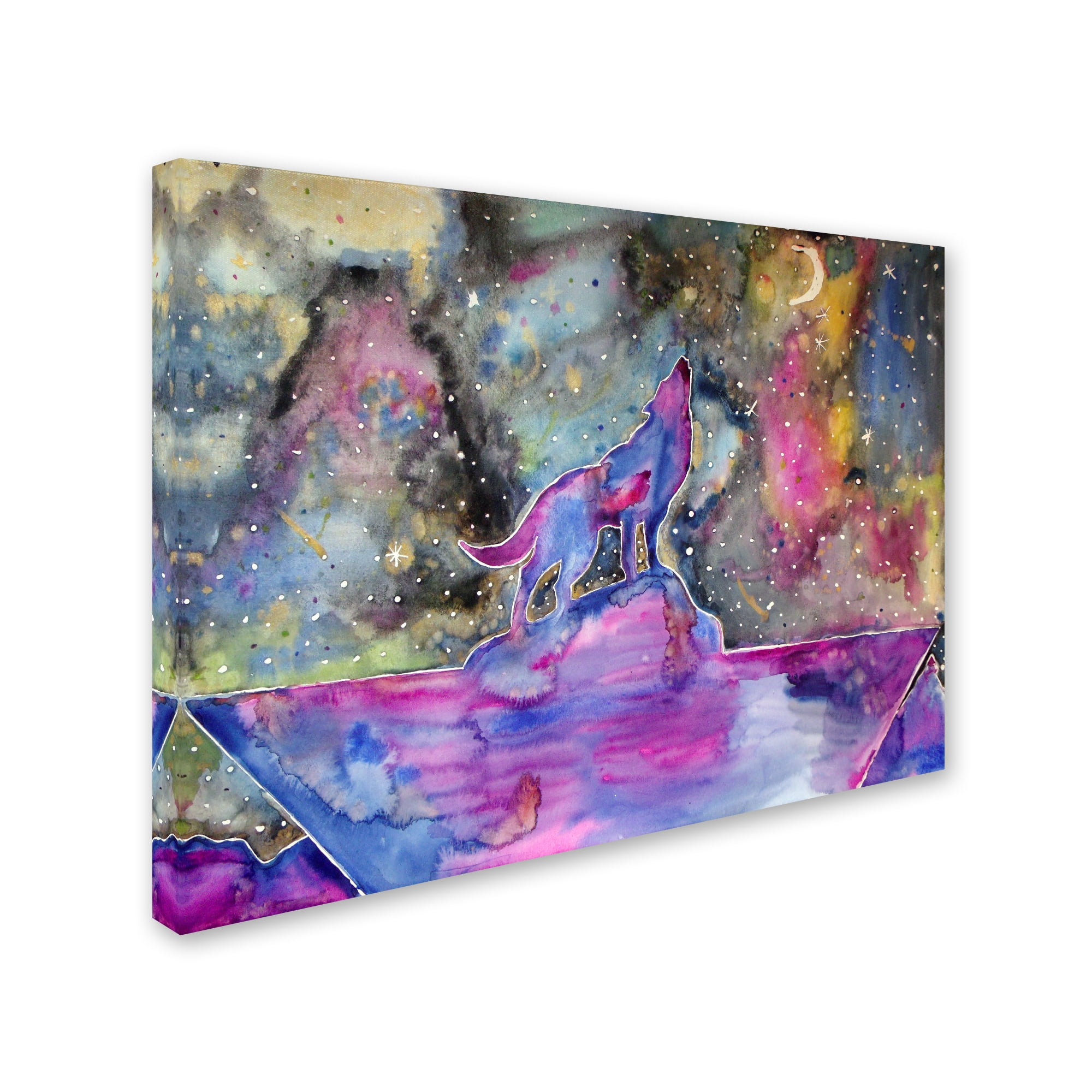 Trademark Fine Art 'Howl at the Moon' Canvas Art by Lauren Moss