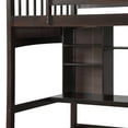 thumbnail image 5 of Solid Wood Loft Bed with Desk, Twin Loft Bed with Storage Shelves, Space Saver Twin Size Wood Loft Bed Frame with Ladder, No Box Spring Needed Bedroom Furniture, Espresso, 5 of 7