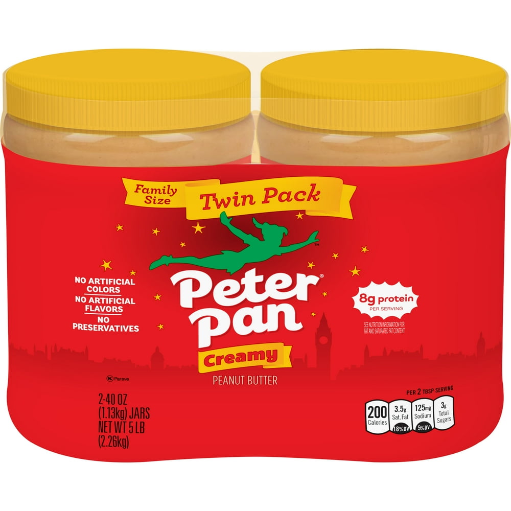 (2 pack) Peter Pan Original Peanut Butter, Creamy Peanut Butter, 40 Oz
