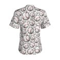 thumbnail image 6 of Zufioo Cute Baseball Print Women's Classic V-neck T-shirt, V-neck Short-sleeved Tops Home Wear, Suitable for Daily Life, Work, Outdoors-3X-Large, 6 of 8