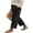 B Black, variant on DOKOTOO Linen Cotton Pants Women Casual Lightweight Drawstring Pants Elastic Waist Pants with Pockets Size M
