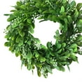 thumbnail image 3 of Front Door Wreaths, Artificial Spring Summer Greenery Hanging Garland for Home Wedding Window Wall Decoration Realistic Artificial Buxus Sinica Wreath Garland Home Decor Headwear, 3 of 7