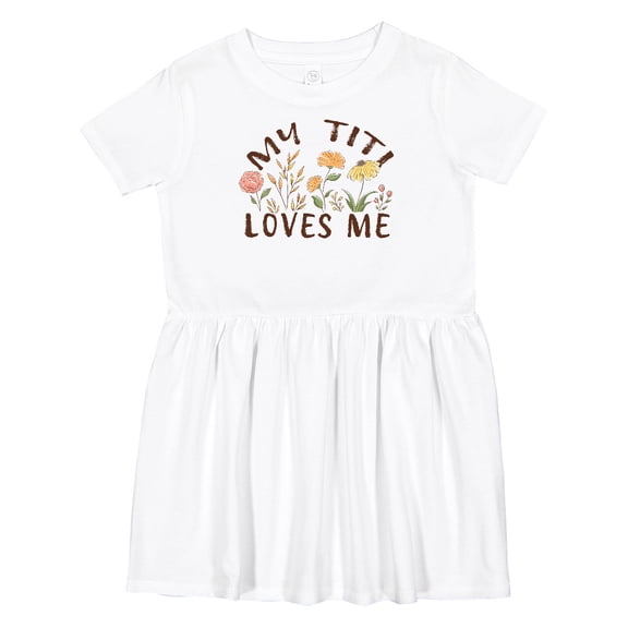 Inktastic My Titi Loves Me Girls Toddler Dress