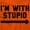 Orange, variant on I'm With Stupid Classic Rude Insult Womens Fitted Plus Size Graphic Tee Brisco Brands 2X