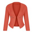 thumbnail image 4 of Lindreshi Womens Blazers on Women's Suit Open Front Cardigan Jacket Daily Commute Office Solid Zipper Suit Short Blazers, 4 of 6