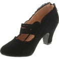 thumbnail image 2 of Womens 36-MINA4 Closed Toe Mary Jane High Heel Shoes, Black Suede, 8.5, 2 of 4