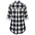 thumbnail image 3 of ADREAMLY Women Plaid Shirt Button Down Flannel Long Sleeve Tunic Tops Blouse, 3 of 6