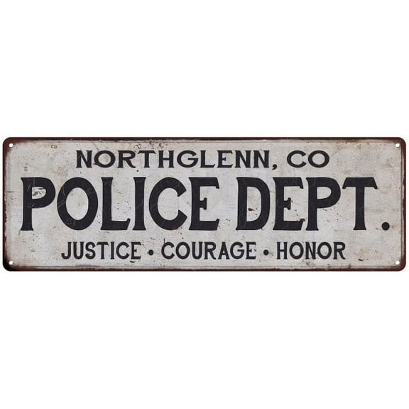 NORTHGLENN, CO POLICE DEPT. Home Decor Metal Sign Gift 6x18 106180012960