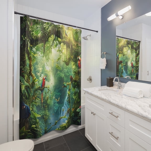 Tropical Rainforest Shower Curtain Lush Jungle Vibes for Your Bathroom
