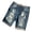 Blue, variant on Men's Ripped Denim Shorts, Distressed Patchwork Casual Jean Shorts with Rolled Paisley Cuff, Button Zipper Fly, Streetwear Summer Denim Shorts Black,S