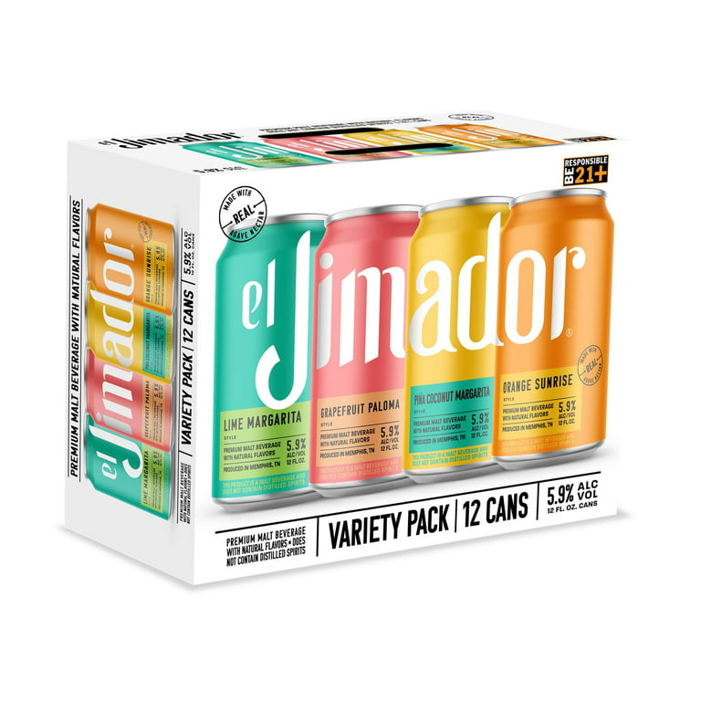 El Jimador Variety Pack, Premium Malt Beverage, 12 Pack, 12 fl oz Aluminum  Can, 5.9% ABV, Domestic