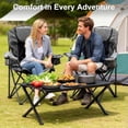 thumbnail image 2 of Oversized Camping Chair for Adults, Portable Folding Camp Chairs w/ Ice Bag & Cup Holder, Outdoor Lightweight Lawn Chair for Camping, Fishing, Picnic and Tailgates, Supports 400 Lbs - Gray 2 Pack, 2 of 8