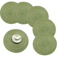 thumbnail image 1 of Manteles individuales redondos WEIHJMXG 6 piezas de algodón Trenzado Antideslizantes verde, 1 of 4