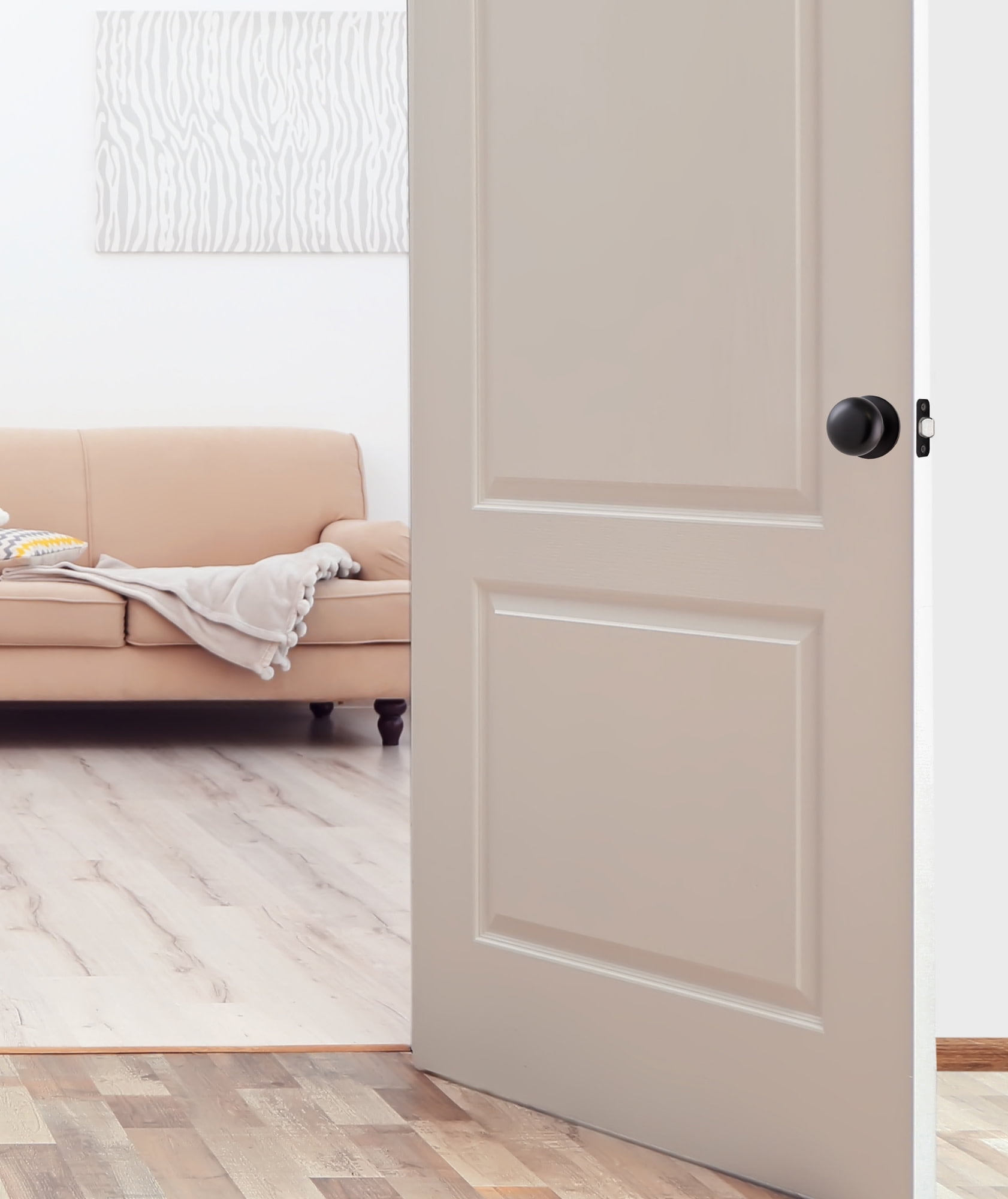 Design House Cambridge Passage Hall and Closet Door 2-Way Knob, Matte Black