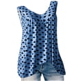 thumbnail image 3 of Qiaocaity Summer Shirts for Women Round Neck Printed Sleeveless Top Short Sleeve Round Neck Tops Blouses Sky Blue S, 3 of 5