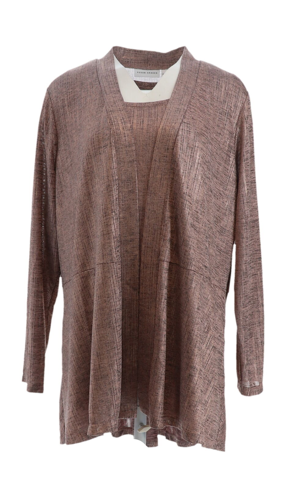 Susan Graver Foil Print Cardigan Tank 