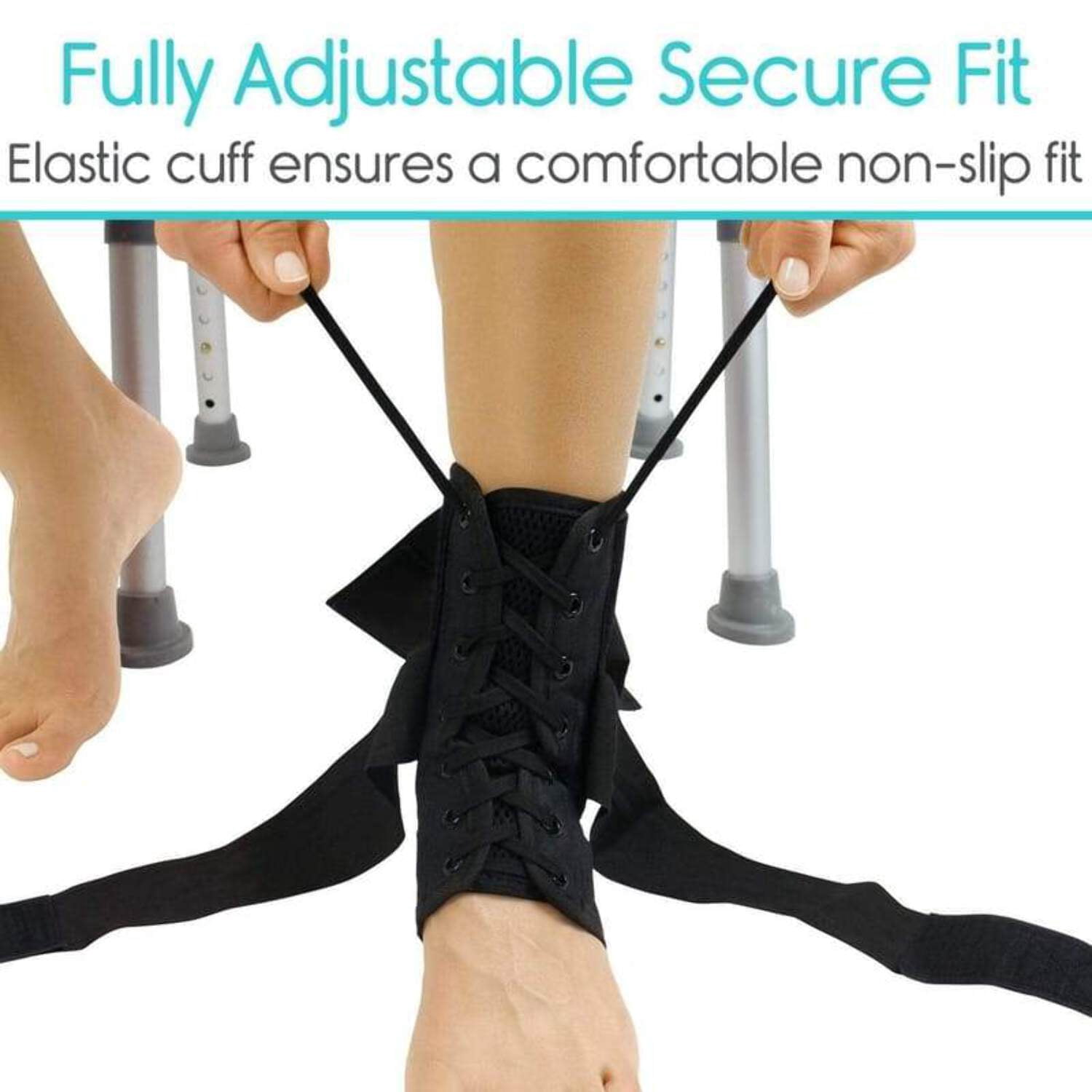 Vive Lace Up Ankle Brace - Adjustable Foot Support Stabilizer, Women & Men
