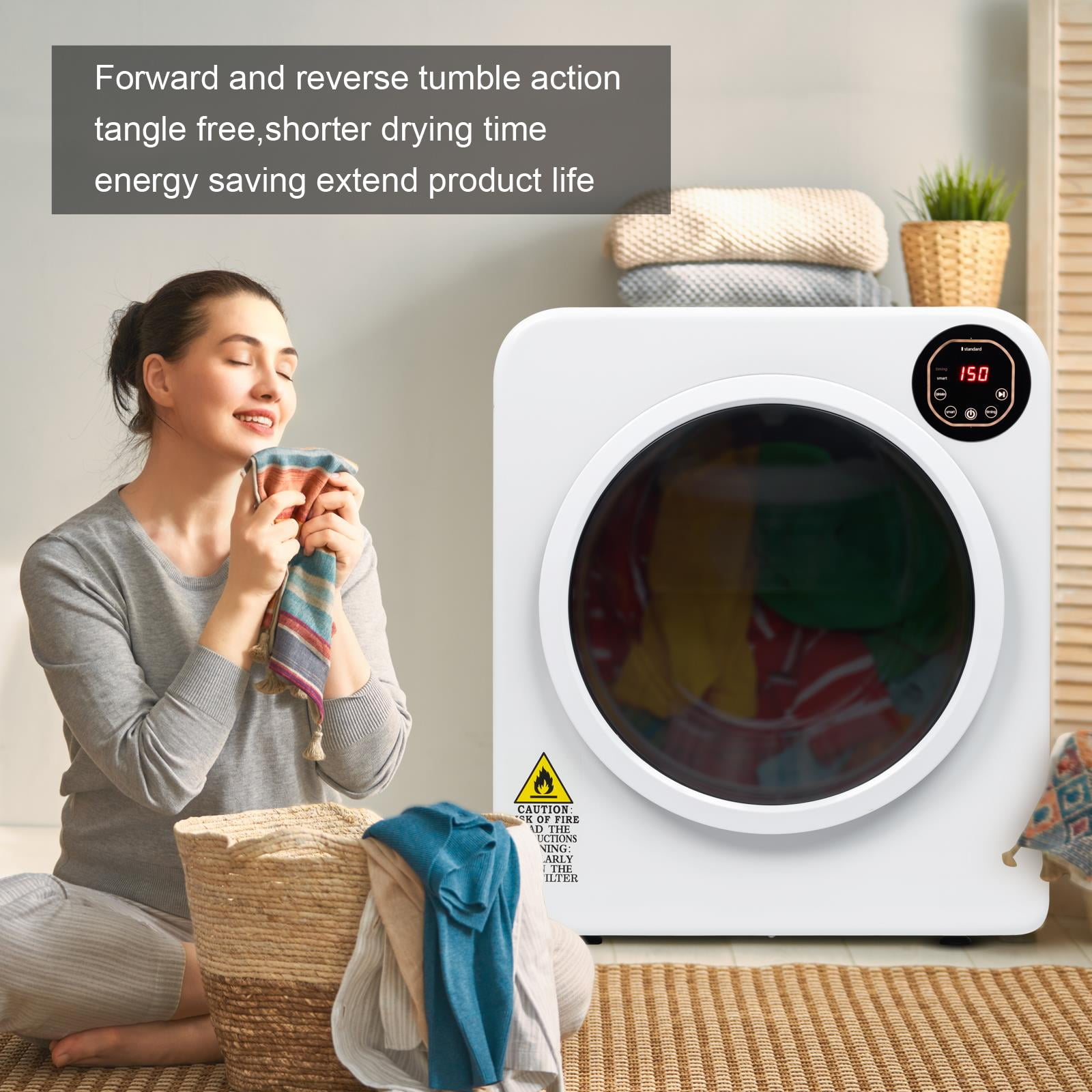 Ktaxon 3.5 Cu.Ft Stainless Steel Compact Electric Clothes Dryer With LCD  Display, White – The Market Depot