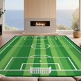 thumbnail image 2 of Design&I 8'x10' Washable Area Rug Soccer Football Field Stripes Stadium Markings Ground Motif Door for Dining Room, Large Office, Lounge, Snag-Free, 2 of 7