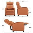 thumbnail image 4 of Renwick Faux Leather Push Back Theater Recliner, Tan, 4 of 11