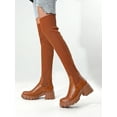 thumbnail image 2 of Womens Sexy Thigh High Platform Boots Thigh High Stretch Knitted Socks Chunky Block Heel Boots, 2 of 6
