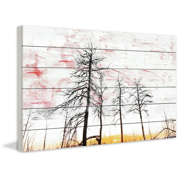 "Tall and Wispy" Painting Print on White Wood