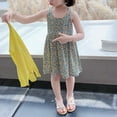 thumbnail image 5 of Summer Toddler Girls Tank Dress Casual Floral Printed Sleeveless Breathable Loose Infants Girls Beach Dresses Comfy Kids Sundress Suitable For Dailywear, Party, 5 of 9