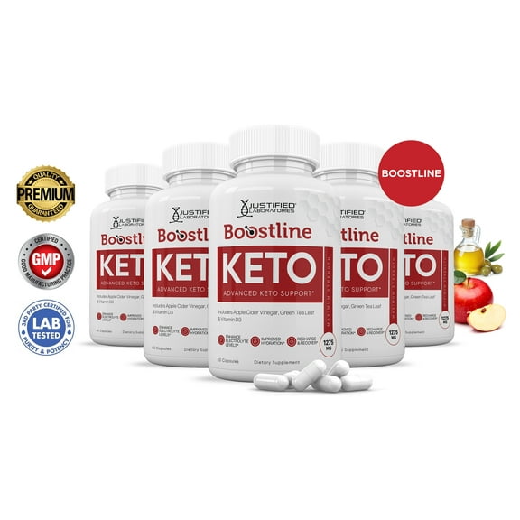 (5 Pack) Boostline Keto ACV Pills 1275mg Alternative to Gummies Dietary Supplement 300 Capsules