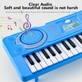 thumbnail image 4 of Blue 37 Keys Portable Electronic Keyboard Piano For Kids, Multifunction Music Educational Toy Instrument For Ages 3-8, 13.6X4.9X3.1 Inch Lightweight Learning Piano, 4 of 7