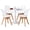 Clear White Chairs, variant on Round Dining Table Set for 2, 23.6" Tabletop with Metal Tulip Pedestal Base, White Modern Kitchen Table with 2 Clear Acrylic Chairs for Small Space