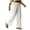 White, variant on Women's Wide Leg Pants Elastic High Waisted Drawstring Loose Lounge Pants Lightweight Casual Trousers with Pockets