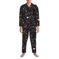thumbnail image 3 of Balery I love you Mom Pijama para Hombre de Dos Piezas con Manga Larga, Conjunto de Dormir y Descanso Suave con Bolsillos-Large, 3 of 7
