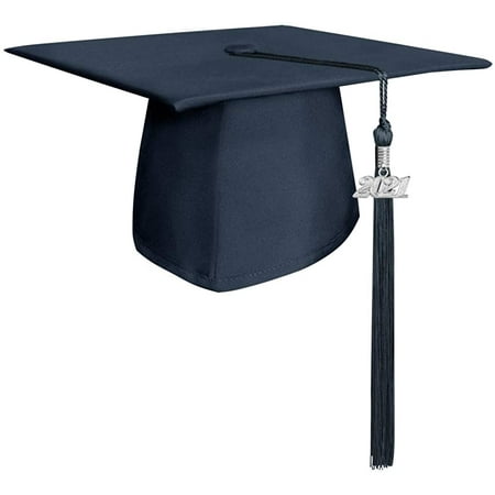 

Endea Graduation Matte Cap & Tassel with Silver Date Drop (2021 Navy Blue)
