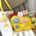 thumbnail image 3 of Lindo llavero de dibujos animados muñeco de peluche muñeca pequeña bola de carbón bolsa colgante llavero de coche accesorios pequeños regalos, 3 of 6