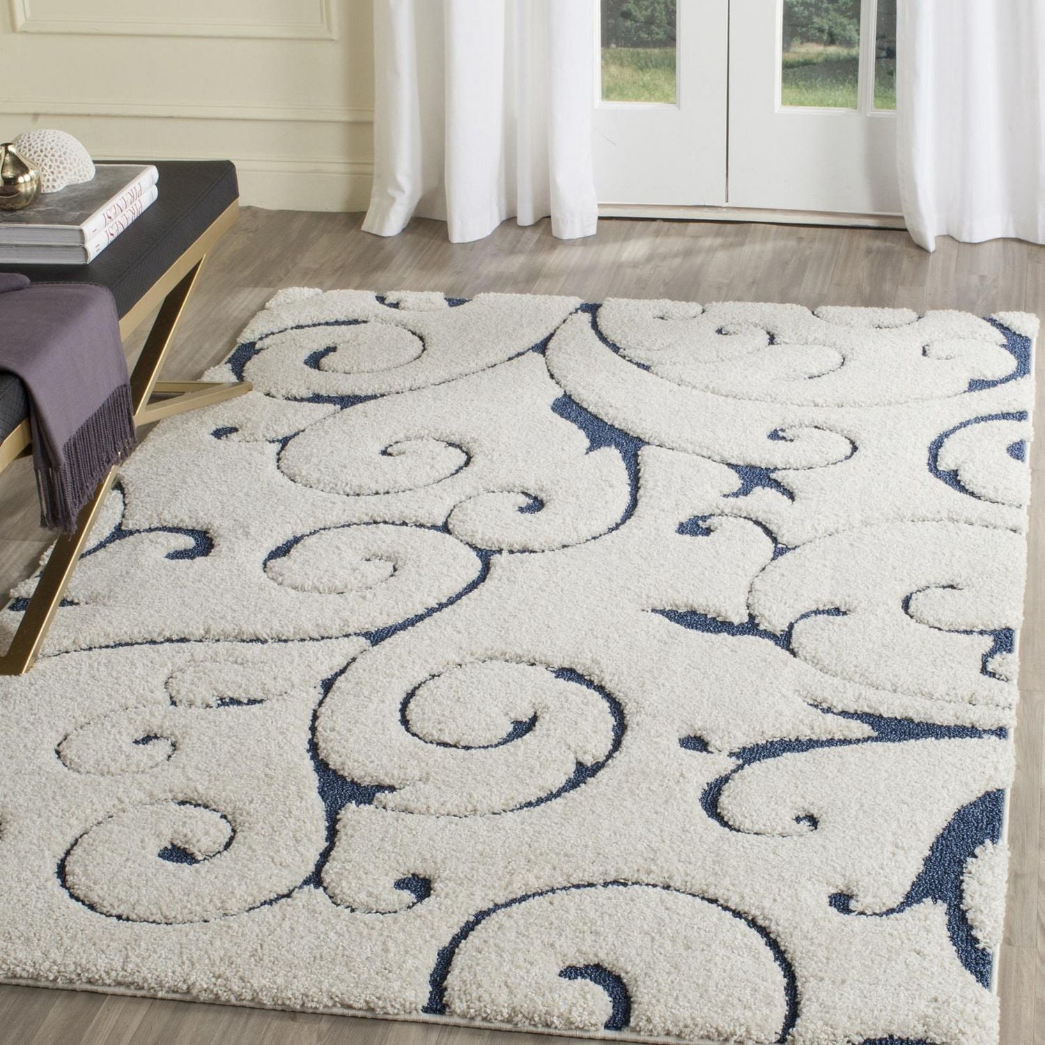 SAFAVIEH Florida Douglas Floral Vines Shag Area Rug