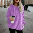 thumbnail image 4 of DAFPZW Womens Fuzzy Hoodies Pullover Sport Hoodie Cozy Oversized Pockets Hooded Sweatshirt Athletic Fleece Hoodies, 4 of 8