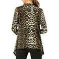 thumbnail image 4 of INSPIRE CHIC Women's Leopard Print Long Sleeve Open Front Cardigan Black XS, 4 of 8