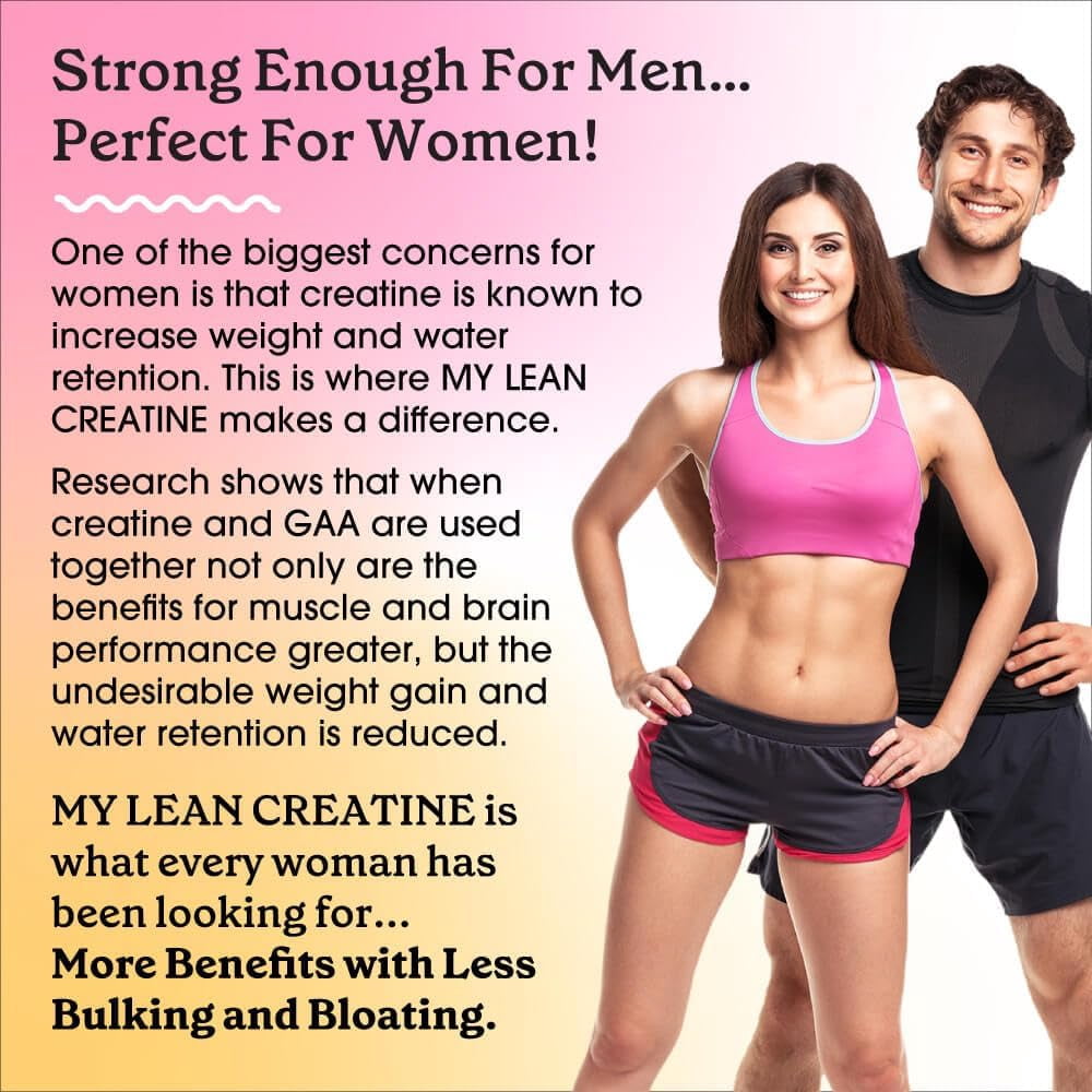 Fit & Lean My Lean Creatine Chewable Tablets, Creatine Monohydrate with GAA, Muscle Performance, Cognitive Function, Reduced Water Retention, Watermelon, 120 Count, 30 Servings