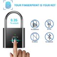 thumbnail image 2 of Cerradura inteligente con puerta recargable USB de plata negra, candado de huellas dactilares, candado rápido de aleación de zinc, metal de alta identificación, cerradura de seguridad Feliz Sencillez, 2 of 5
