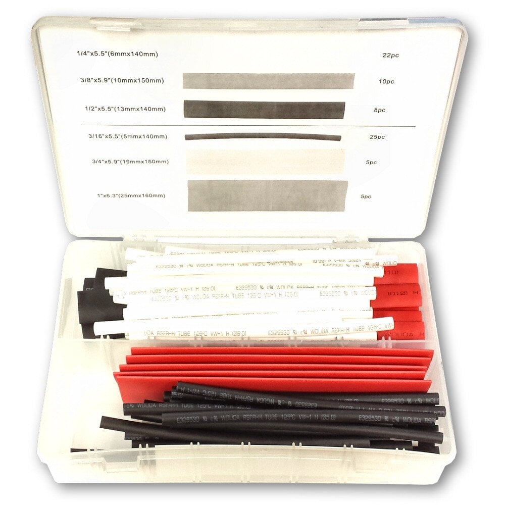 Heat Shrink Tubing in Assorted Metric Sizes 75 Pc Kit