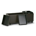 thumbnail image 4 of Avalon 42 inch Wide Contemporary Storage Ottoman in Chocolate Brown Vegan Leather, 4 of 14