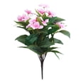 thumbnail image 2 of Artificial Impatiens Flowers, UV Resistant Faux Floral Impatiens Bouquet, Fake Floral Stems, Faux Greenery Shrubs for Outdoor Planters Garden Patio Living Room Wedding Photography Decor, Pink, 2 of 6