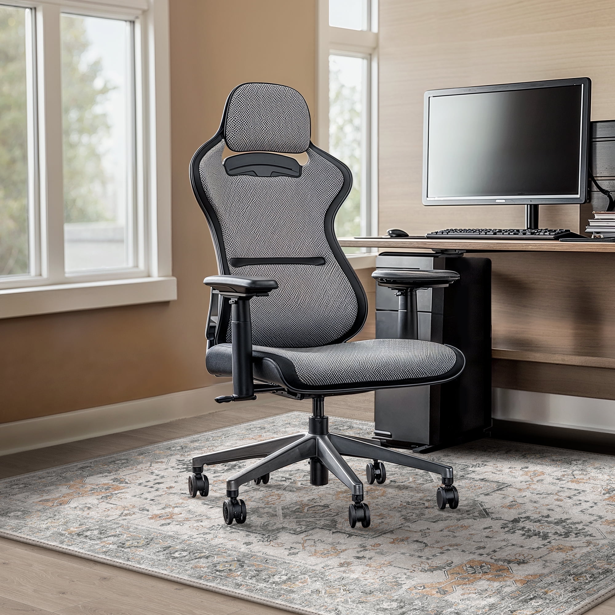 KUETH 36"X 48" Protective Flooring Office Chair Mat for Hardwood Floor and Tile Floor, Heavy Duty Desk Chair Mat for Carpets, Anti Slip Office Floor Mats for Rolling Chairs, Low Pile Under Desk Rug