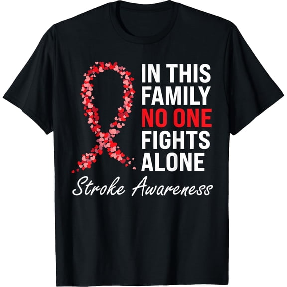 Playful Comfort Tee - Stroke Survivor Stroke Awareness Red Ribbon T-Shirt