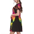 thumbnail image 2 of Disketp Flamingo And Palm Trees At Sunset para Vestido de Manga Corta para Mujeres, Vestidos de Verano para Mujeres, Casual y Holgado para la Playa, 2 of 6