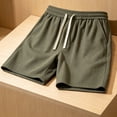 thumbnail image 2 of TEAJOPSUU Men's Graphic Print Shorts Lightweight Athletic Running Workout Mesh Beach Summer Shorts B-Olive Green, 2 of 5