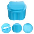 thumbnail image 1 of HONMEET Retainer Cleaning Box Square Blue for Water Drainage and Daily Use 1Set, 1 of 5