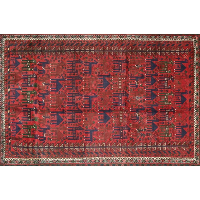 Ahgly Company Machine Washable Indoor Rectangle Traditional Chestnut Brown Area Rugs, 7' x 9'