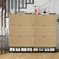 thumbnail image 4 of YOCWO Shoe Storage Cabinet with Flip Drawers for Entryway, Shoe Rack Organizer with Open Shelf, Natural, 4 of 11